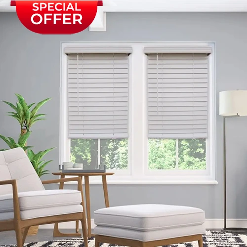 Exclusive Cordless 2 inch Faux Wood Blinds