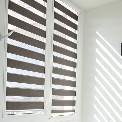 Zebra Light Filtering Roller Shades White
