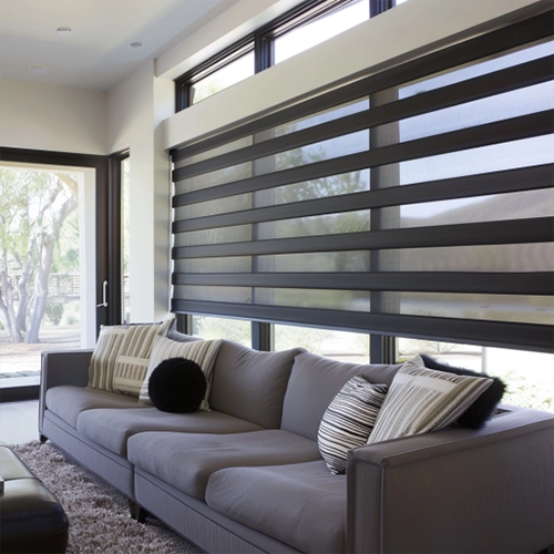 Cordless Zebra Blinds Black