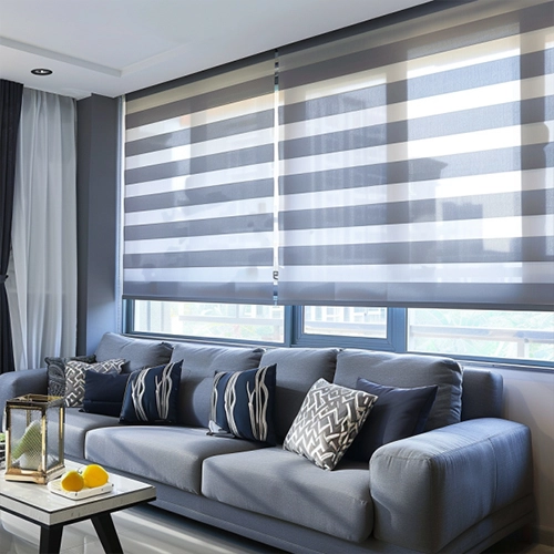Cordless Zebra Blinds Grey