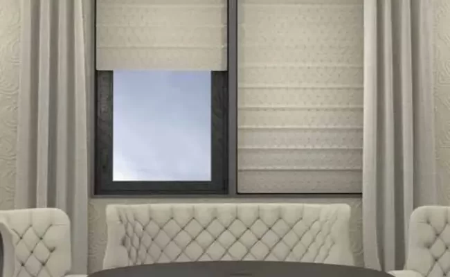 Front slat roman shade