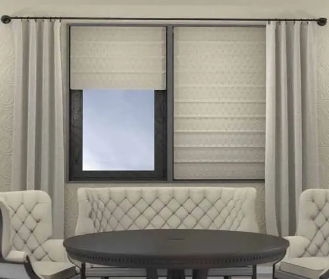 Front slat roman shade