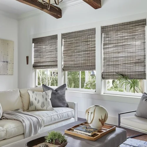 Cordless Wicker-Look Woven Shades Exclusive