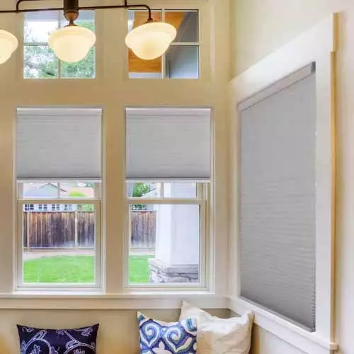 Double Cellular Light Filtering Shades Living Room 2