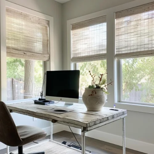 Cordless Wicker-Look Woven Shades Exclusive