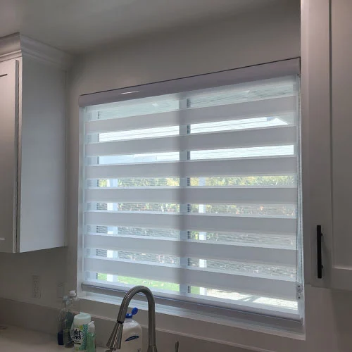 Zebra Blinds in a Kitchen