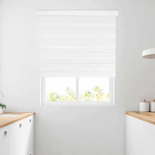 Zebra Light Filtering Roller Shades Kitchen
